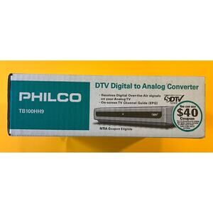 PHILCO DTV Digital to Analog TV Converter TB100HH9 - NEW IN BOX FACTORY SEALED